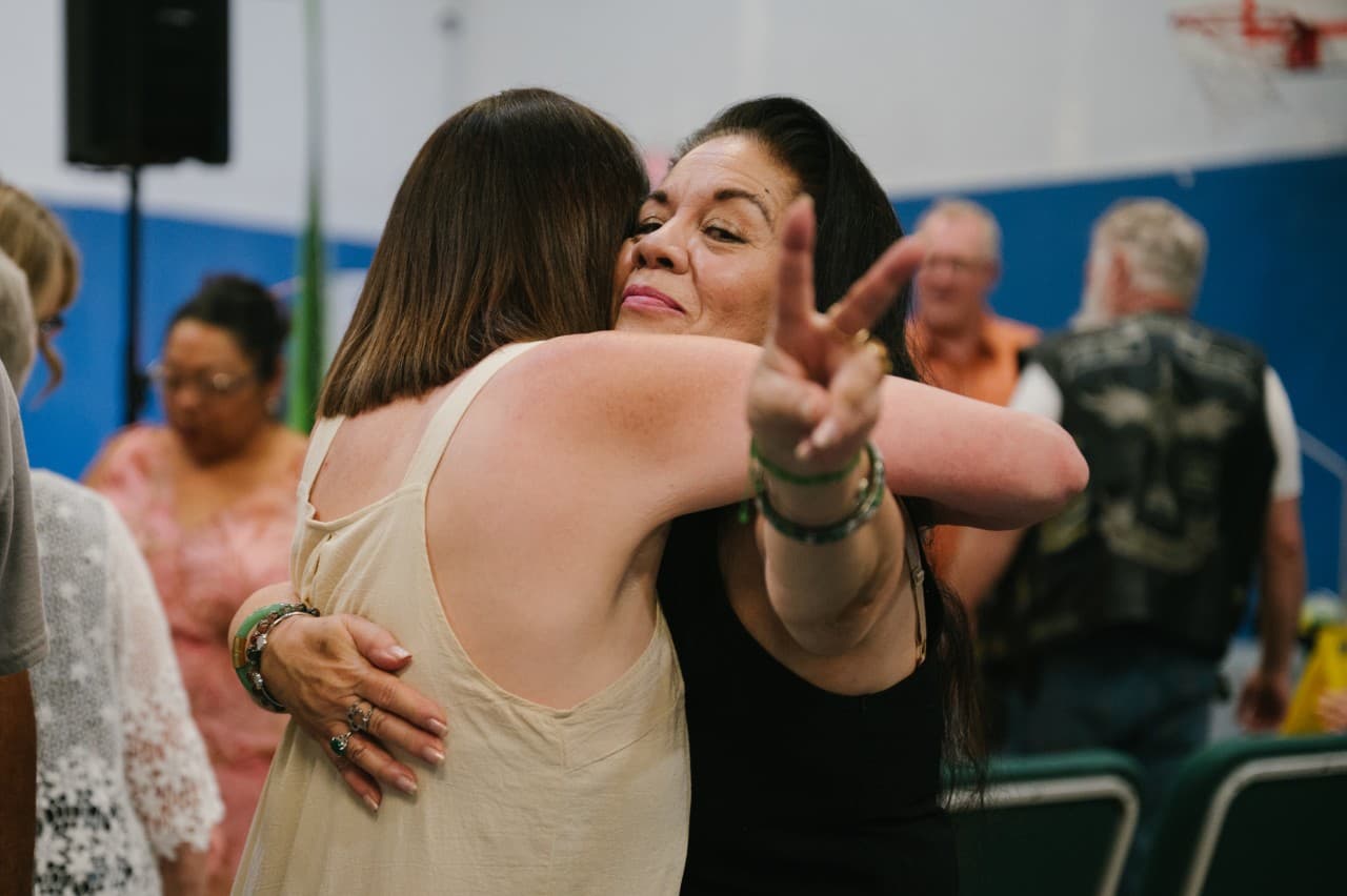 Church family spending time together